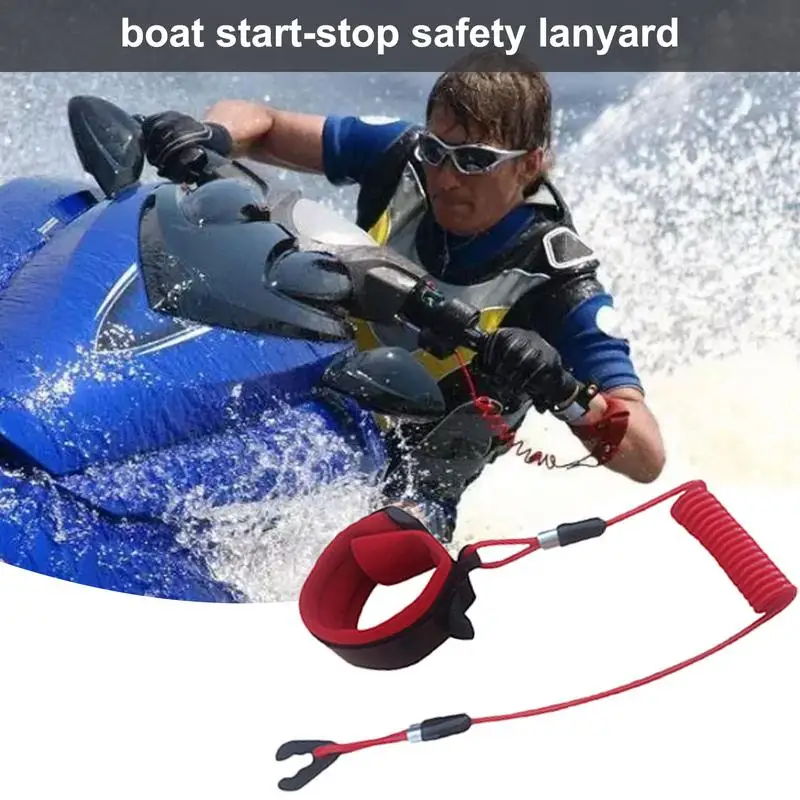 Boat Outboard Engine Motor Lanyard Start Stop Safety Lanyard Urgency Flameout Rope Boat Engine Motor Stop Switch Flexible Urgenc