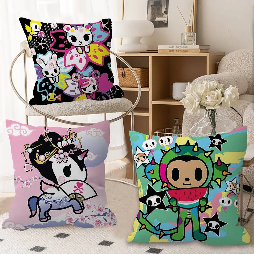 Cartoon T-TokidokiS Pillow Cushion Cover Pillowcase Living Room Sofa Home Decor Customized