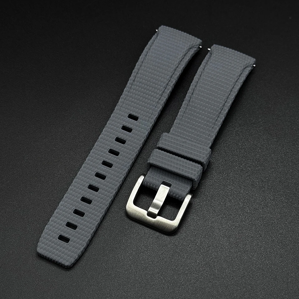 Neues gebogenes FKM-Uhrenarmband 20mm 21mm 22mm, vulkanisiertes Gummi-Uhrenarmband, wasserdicht, mit Schnellverschluss, für Omega Seiko – Detail 12