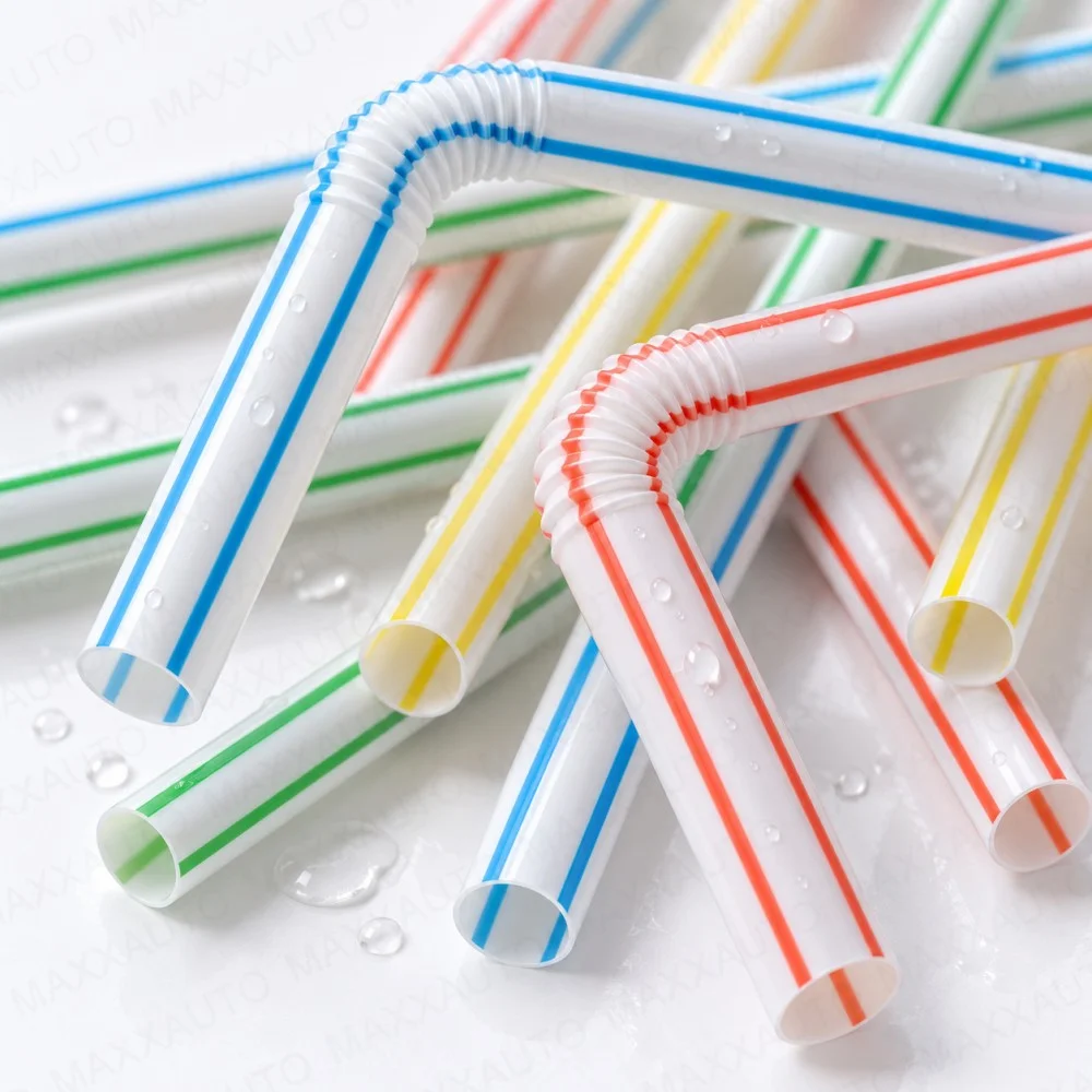 100-3000 Stück bunte, flexible Trinkhalme, biologisch abbaubar, wiederverwendbar, für Hochzeiten, Partys, Cocktails, Küche – Detail 4