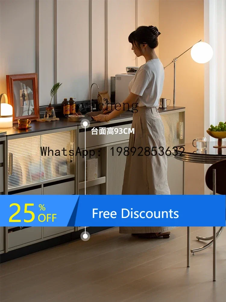 

Module Combination Sideboard Cabinet Wall Stone Plate Countertop Home Kitchen Restaurant Tea Storage Locker home accessories