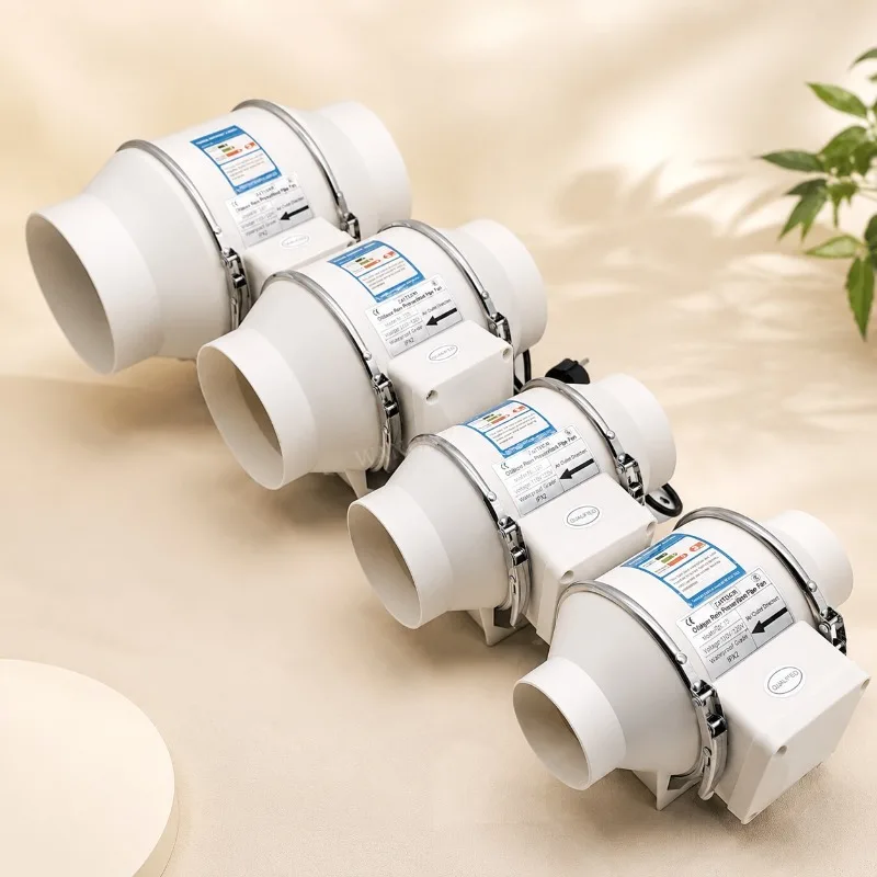 3/4/5/6 inch Exhaust Fan Home Silent Inline Pipe Duct Fan Bathroom Extractor Ventilation Kitchen Toilet Wall Air Ventilator