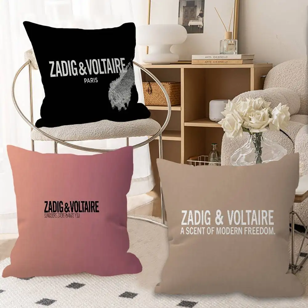Funda de almohada personalizada de la marca de moda clásica Z-Zadig V-Voltaire, decoración para dormitorio infantil, funda de almohada para fiesta, regalo para baby shower