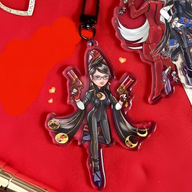 Acrylic Bayonetta 4 Character Keychain Collectible Anime Game Key Ring for Fans