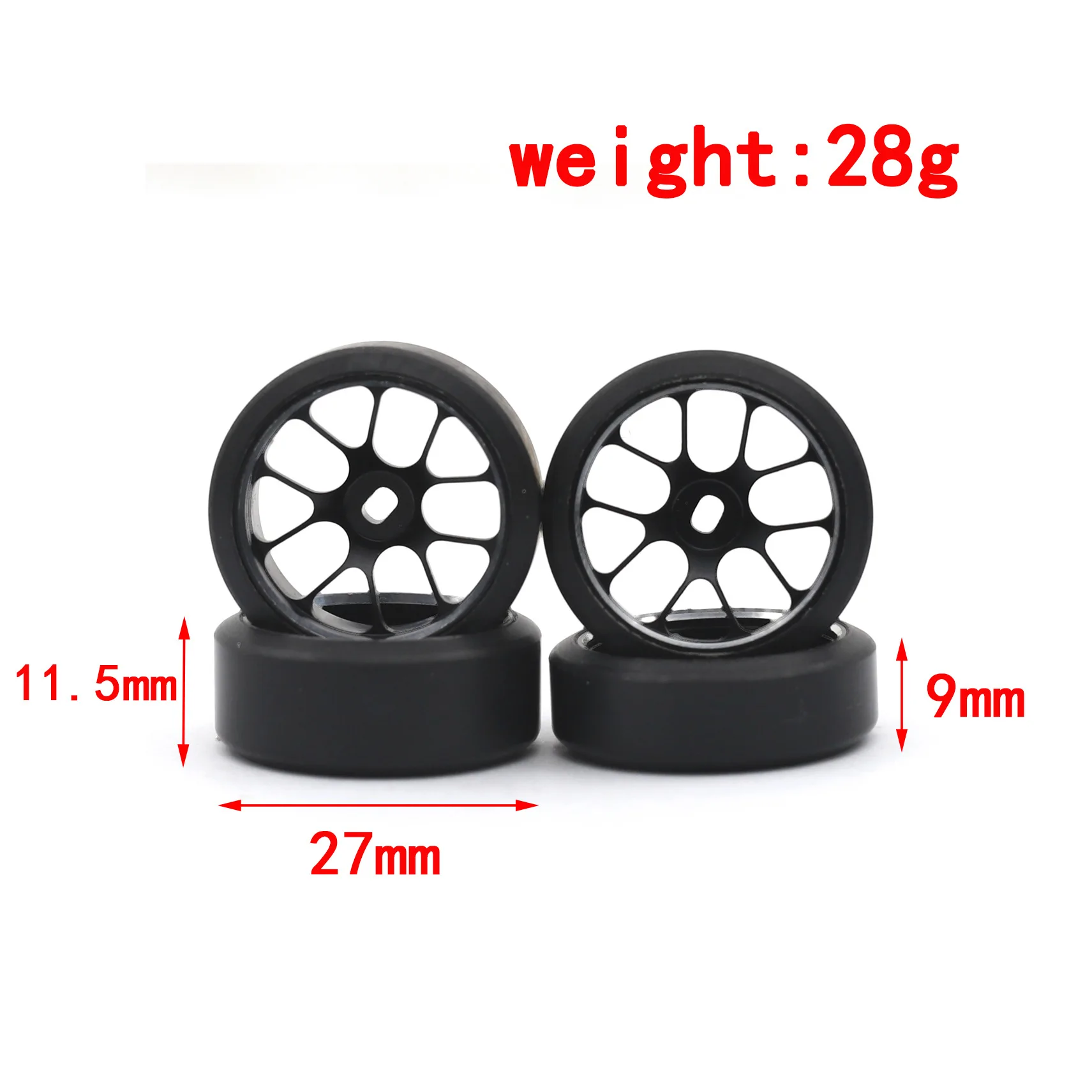 2.5/5.5 Degrees Hard Plastic Drift Tires Metal Wheel Rim for Wltoys 284131 K969 K989 Kyosho Mini-Z 1/28 RC Car Upgrade Parts