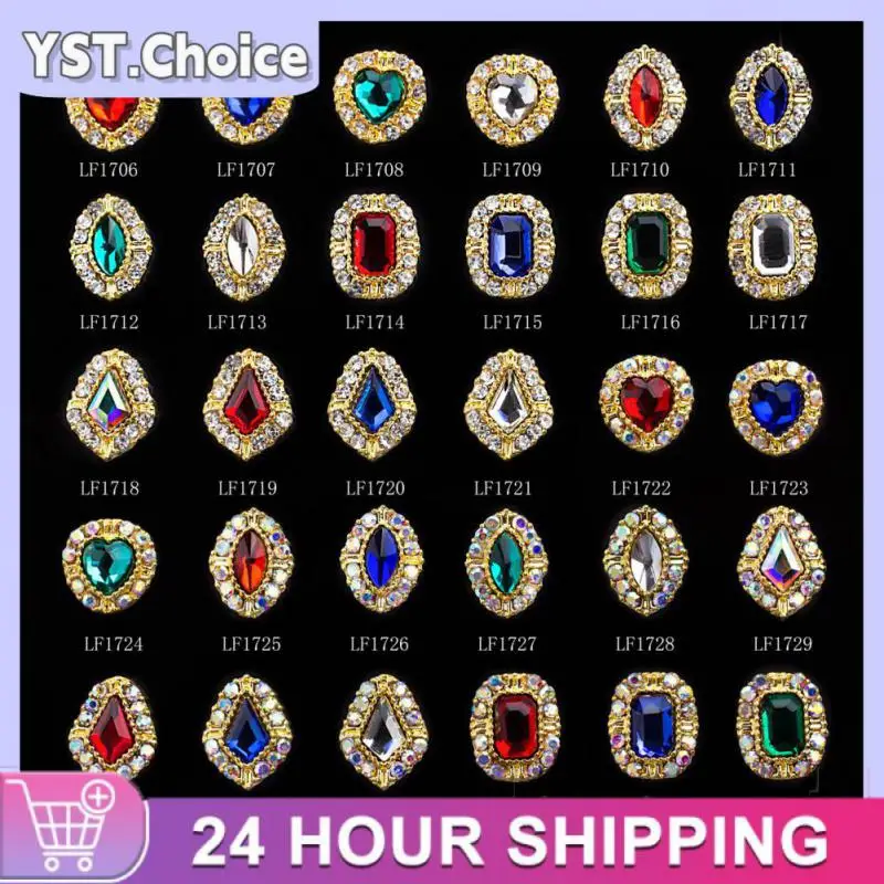 Korean Style Trendy Stylish Stunning Must-have Metal Heart-shaped High-quality Charming Exquisite Nail Art Popular Ab Crystals