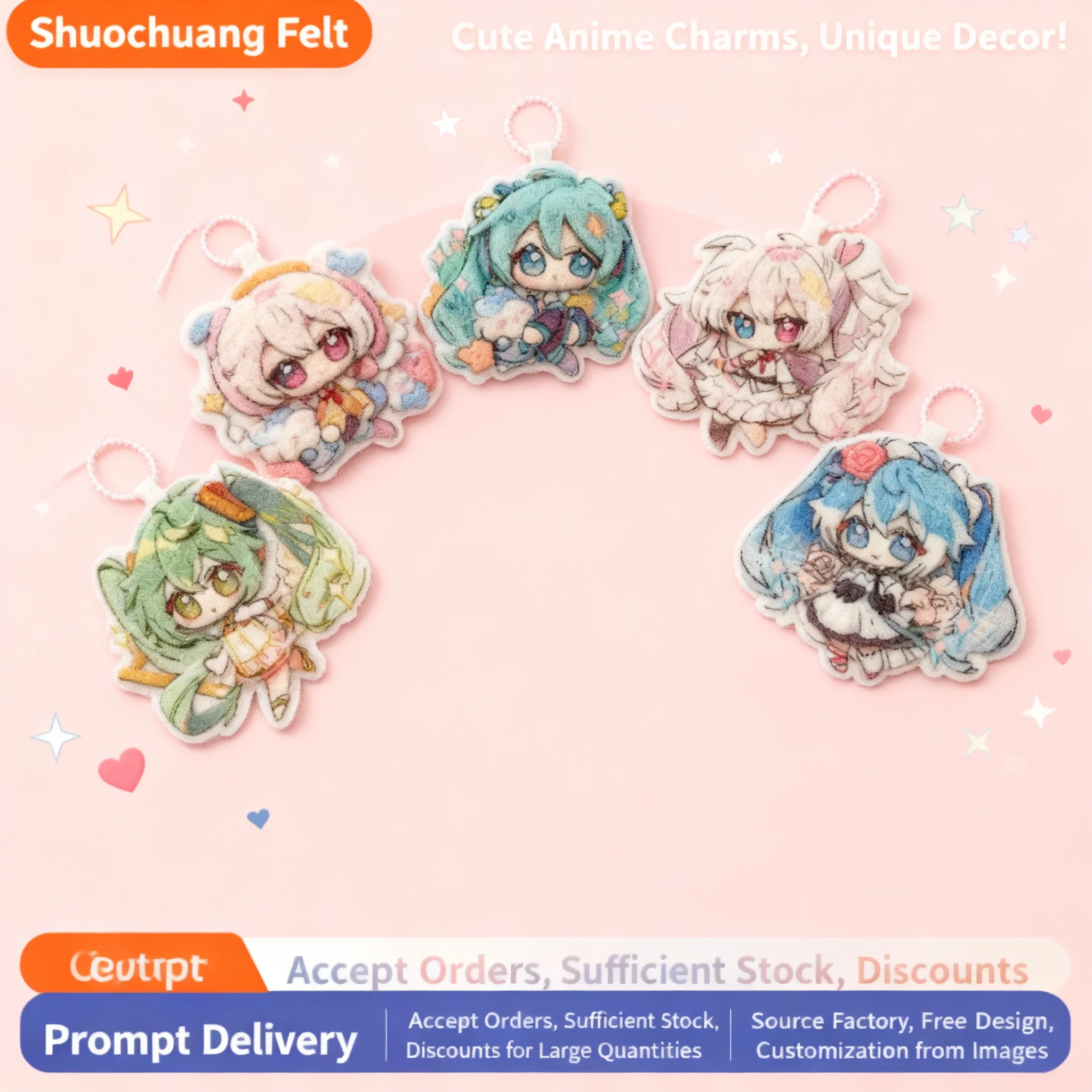 

Wholesale Anime Badges Hatsune Miku Anime Fan Merchandise Little Flower Fairy Snow Hatsune Miku Felt Badges Accessories