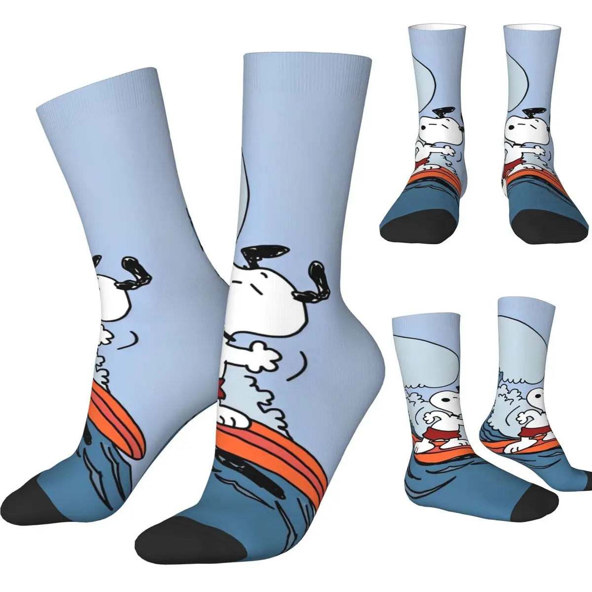 

Snoopys Stockings Unisex Men surfing sport Socks Quality Retro Socks Spring Climbing Anti-Slip Custom Socks Birthday Gift