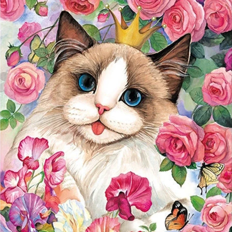 

57*57cm Paper 500pcs Shaped Jigsaw Puzzles Ragdoll Cute Animals Painting Stress Reducing Toys Blazing with Color Christmas Gifts