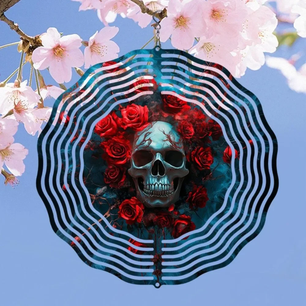 CIFBUY Wind Chimes 3D Mandala Metal Garden Spinner 360 Rotating Hanging Ornament Decor for Patio Yard Lawn Porch Backyard