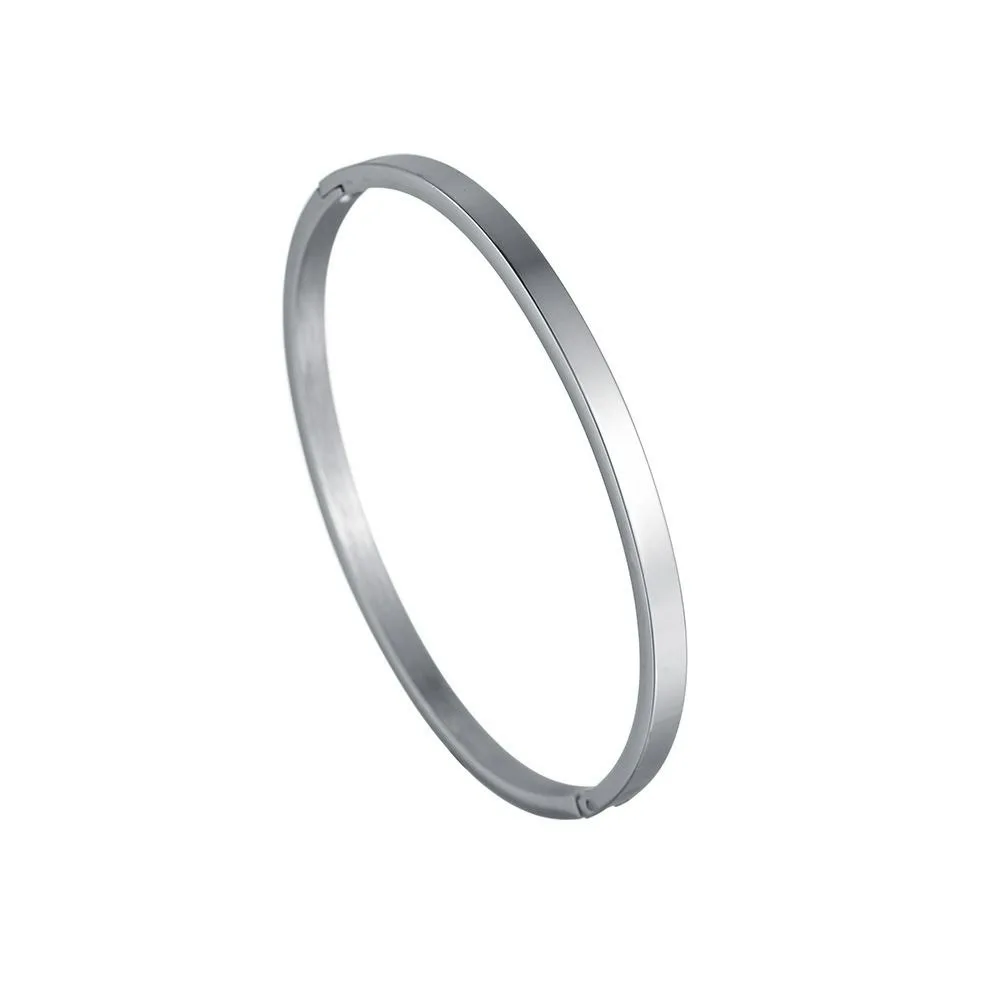 Simple Women Gift Jewelry Accessories Decoration Stainless Steel Women Bracelets Simple Pulseras Couple Bangles Cuff Bangles
