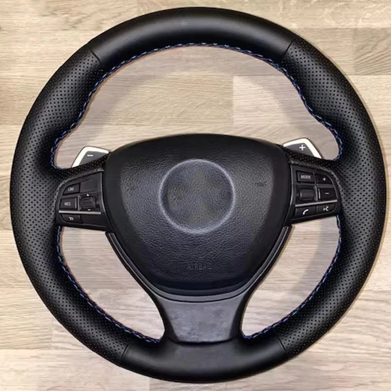 ل BMW 5 6 7 سلسلة F10 F07 F06 F12 F13 F01 F02 السيارات جديلة على غطاء عجلة القيادة سيارة تجديل يغطي
