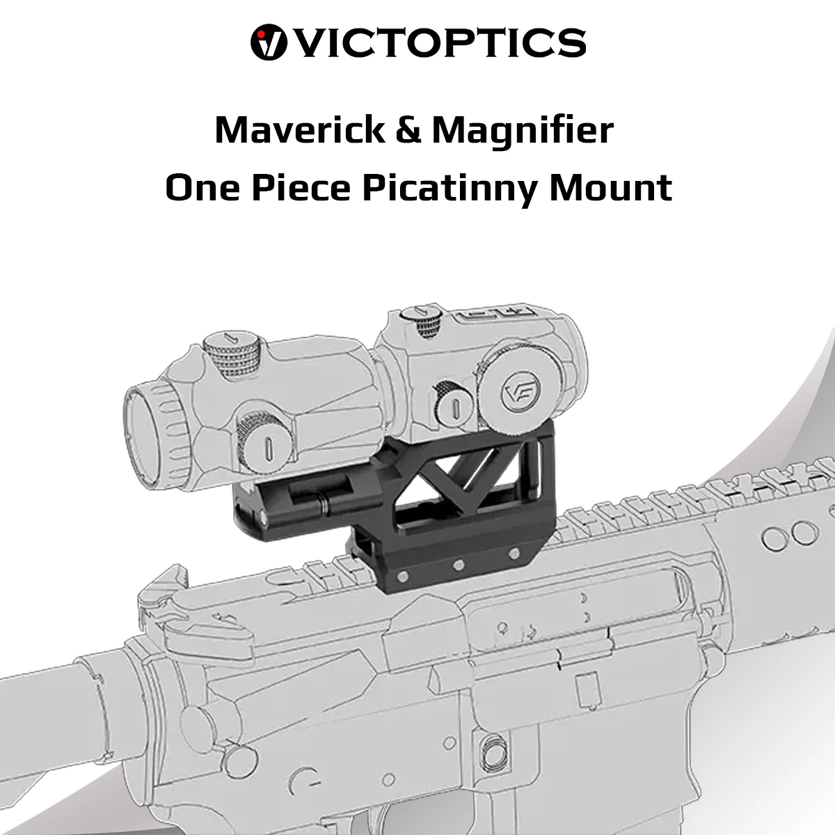 Vector Maverick Red Dot Sight Magnifier One Piece Picatinny Mount Flip-To-Side 2.26In 1/3 Co-Witness Rifle Scope Mount