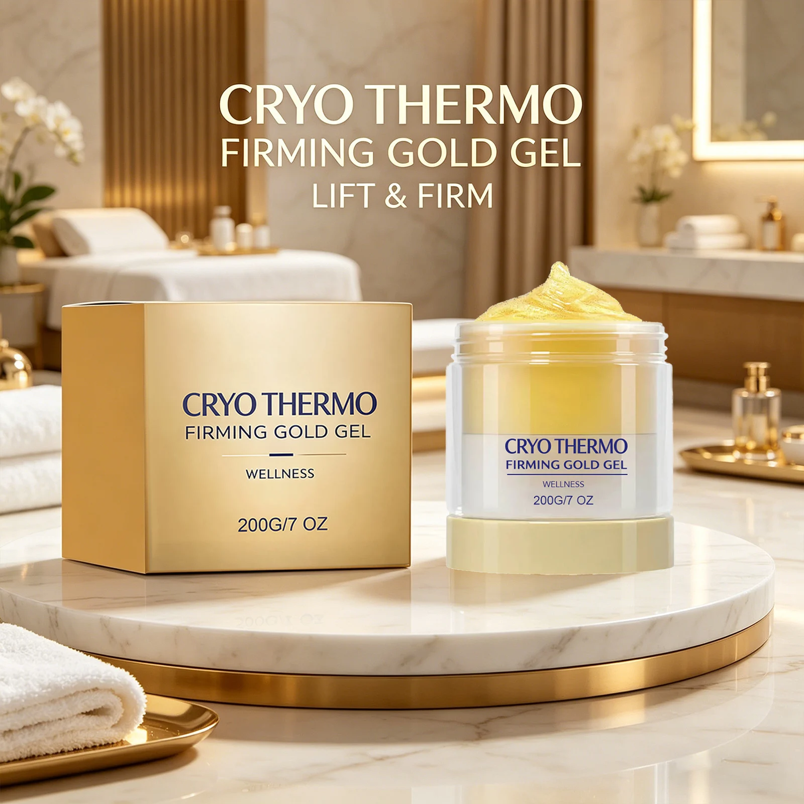 Firming Gold Face Cream Moisturizing Accelerate Fat Metabolism Improve Skin Elasticity Reduce Sagging Wellness Body Massage Gel view 4