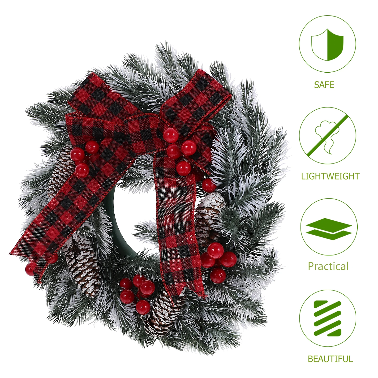 

Christmas Wreath 2024 Front Door Decoration Bowknot Flower Wreaths Festive Party Ornament Outdoor Garland Door Hanging Bow