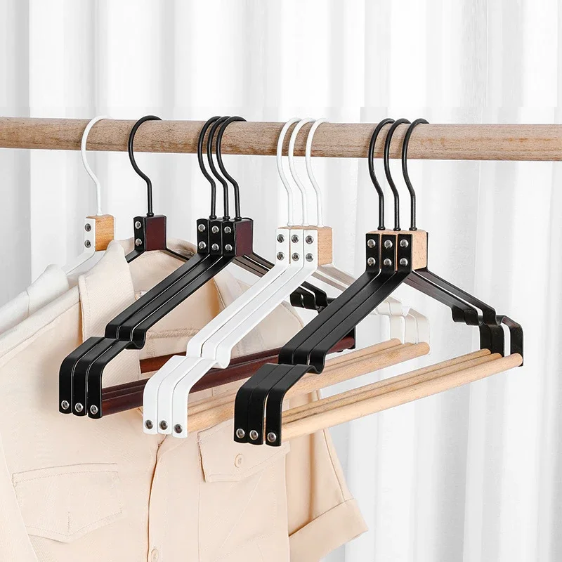 5pcs//set Large Beech Iron Suit Hanger Non-slip Metal Hanger Home Hotel Dry and Wet Dual-use Hange