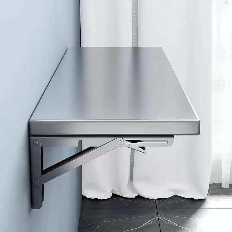 Foldable Wall Mounted 304 Stainless Steel Table Hanging Shelf Cart Material Table Space Saving Kitchen Workstation