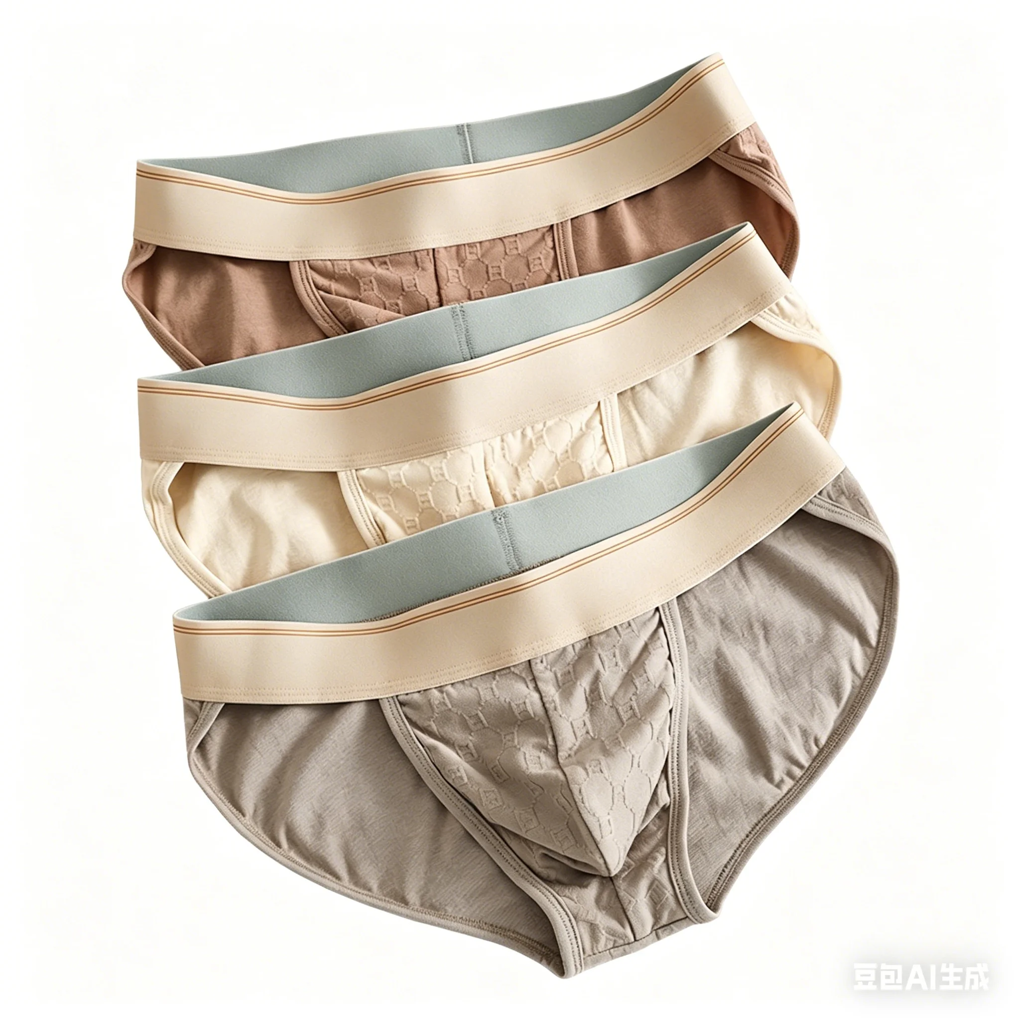 

Men's Cotton Jacquard Triangle Briefs, Solid Color Slim-Fit Underwear Breathable Trendy Low-Rise Panties High Fork Daily Panties