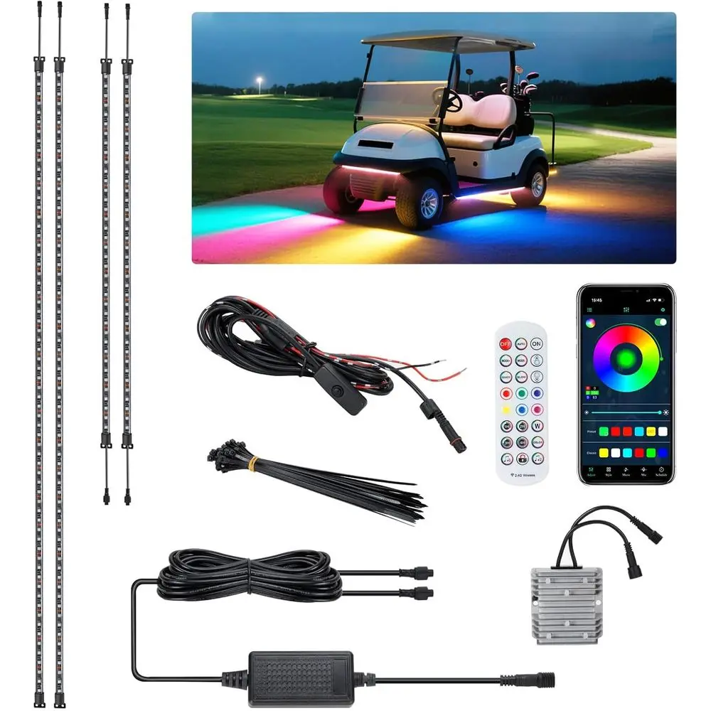 

Светодиодная лента для гольф-кара, комплект неоновой подсветки днища, неоновые полосы, совместимые с EZGO Club Car, 12В - 8 м.