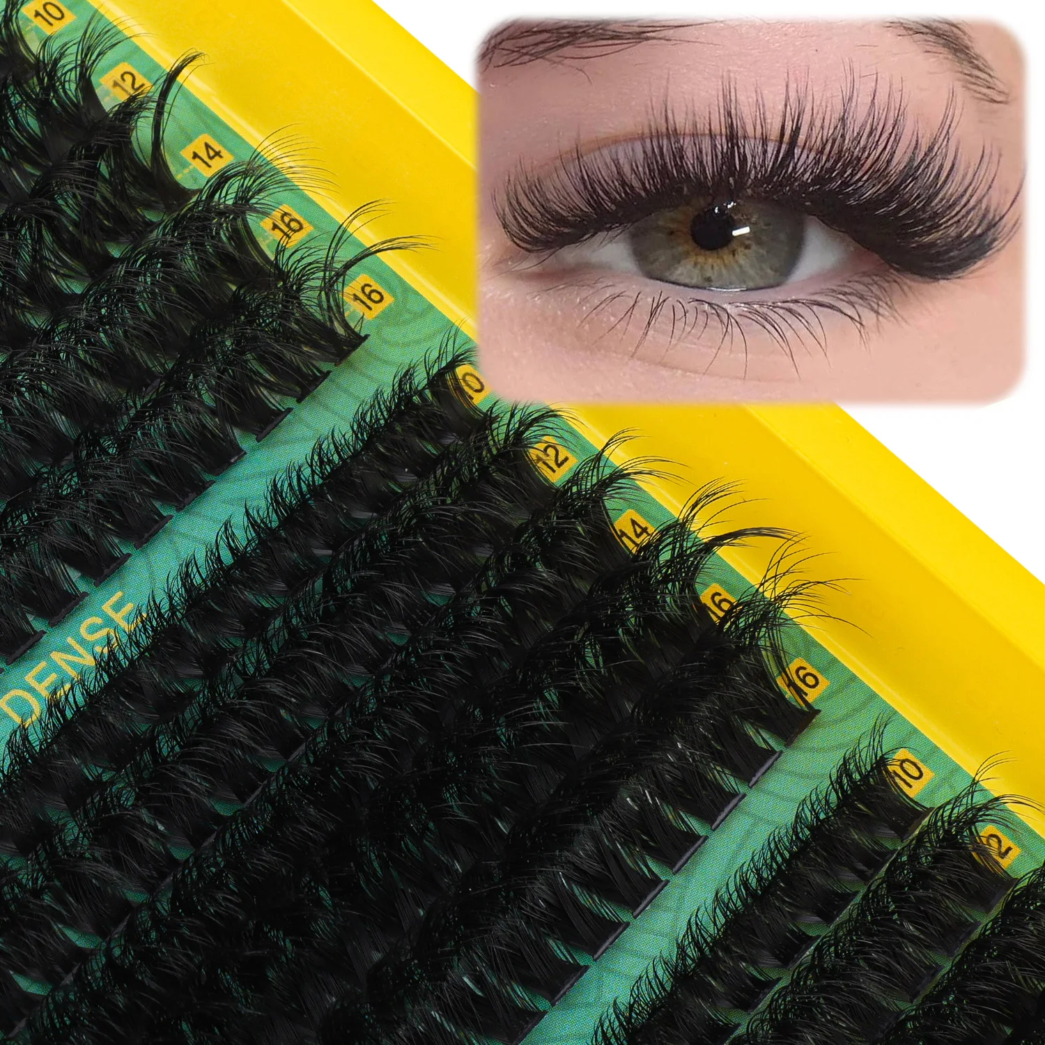 Dense DD curled mixed false eyelash set 10-16m curled DIY segmented eyelashes