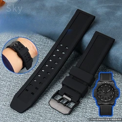 For Luminox 3051.Bo Black Outdoor Safety Durable Waterproof Silicone Men's Watchbands 20mm 23mm Square Hole Watch Strap