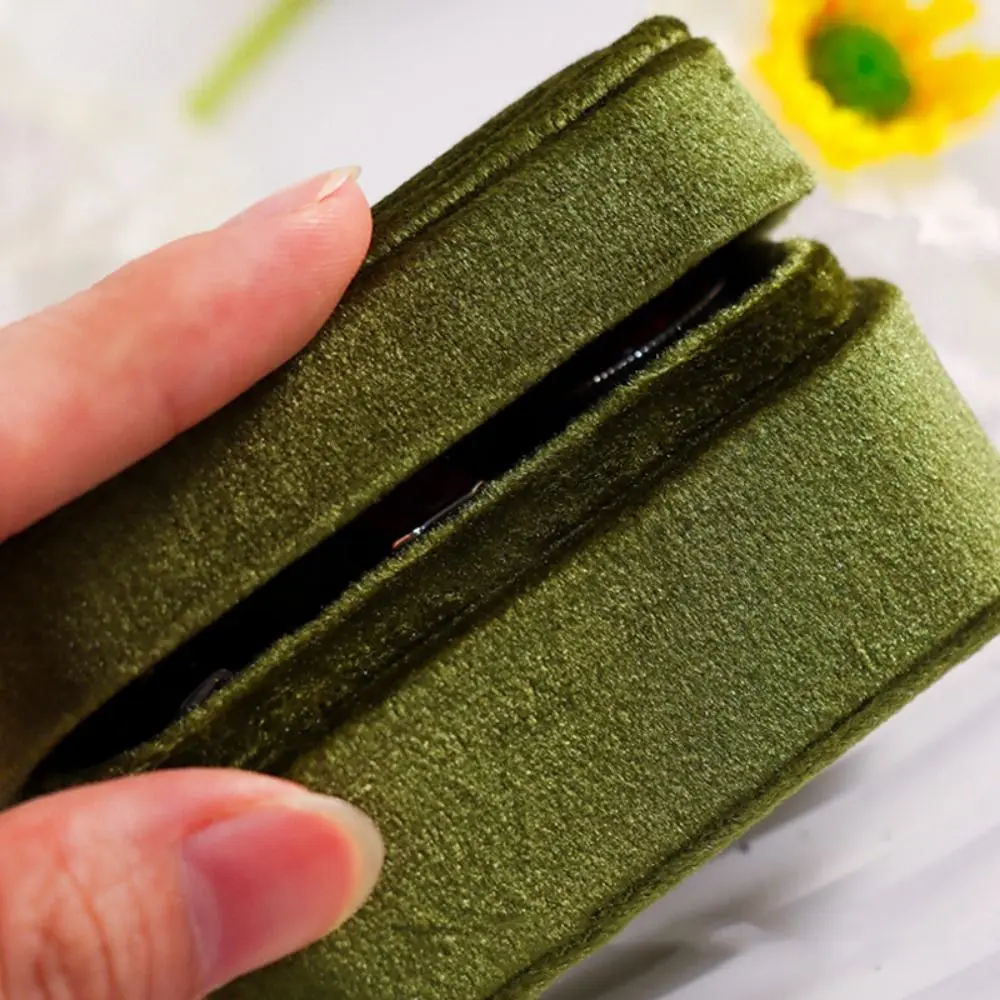 Fashion Luxury Velvet Rings Holder Wedding Anti-collision Rings Display Case Square Proposal Jewelry Organizer Propose