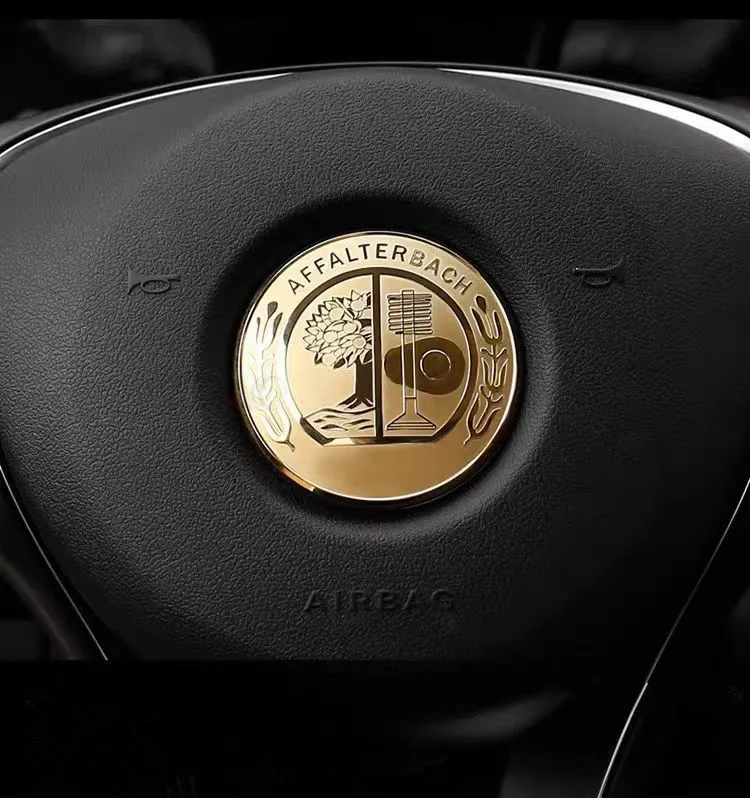 52mm 57mm Car Steering Wheel Badge Sticker Replace Decor For Mercedes Benz B/C/E/S Class A Class C200L GLC GLK Key Rings
