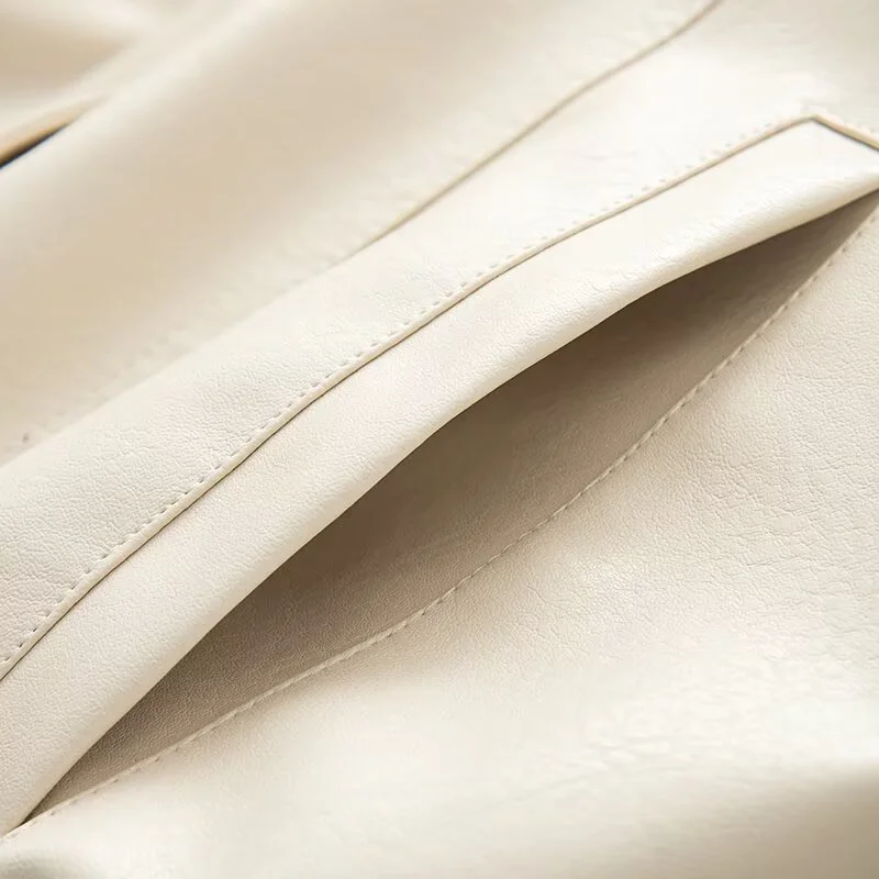 UNIZERA veste en cuir femme automne nouveau style ins mode rétro simple polyvalent ample décontracté veste en cuir synthétique polyuréthane