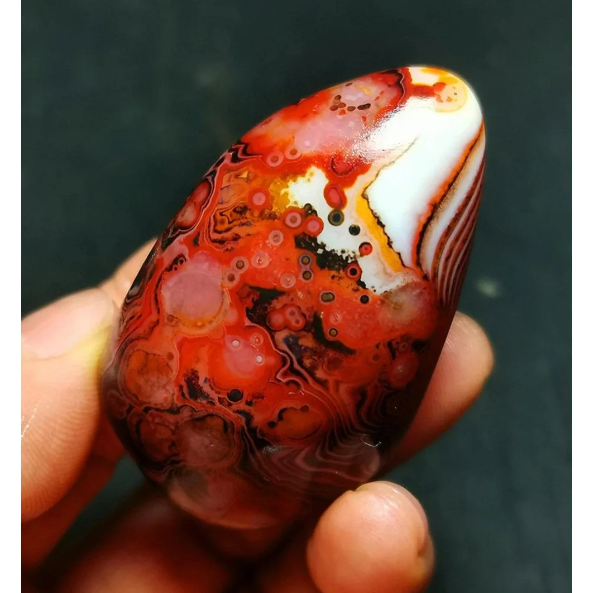 4PC Natural Banded Agate Nature Made, Polished Tumbled, Display Stone, Vase Filler, Crystal Collection, Table Display