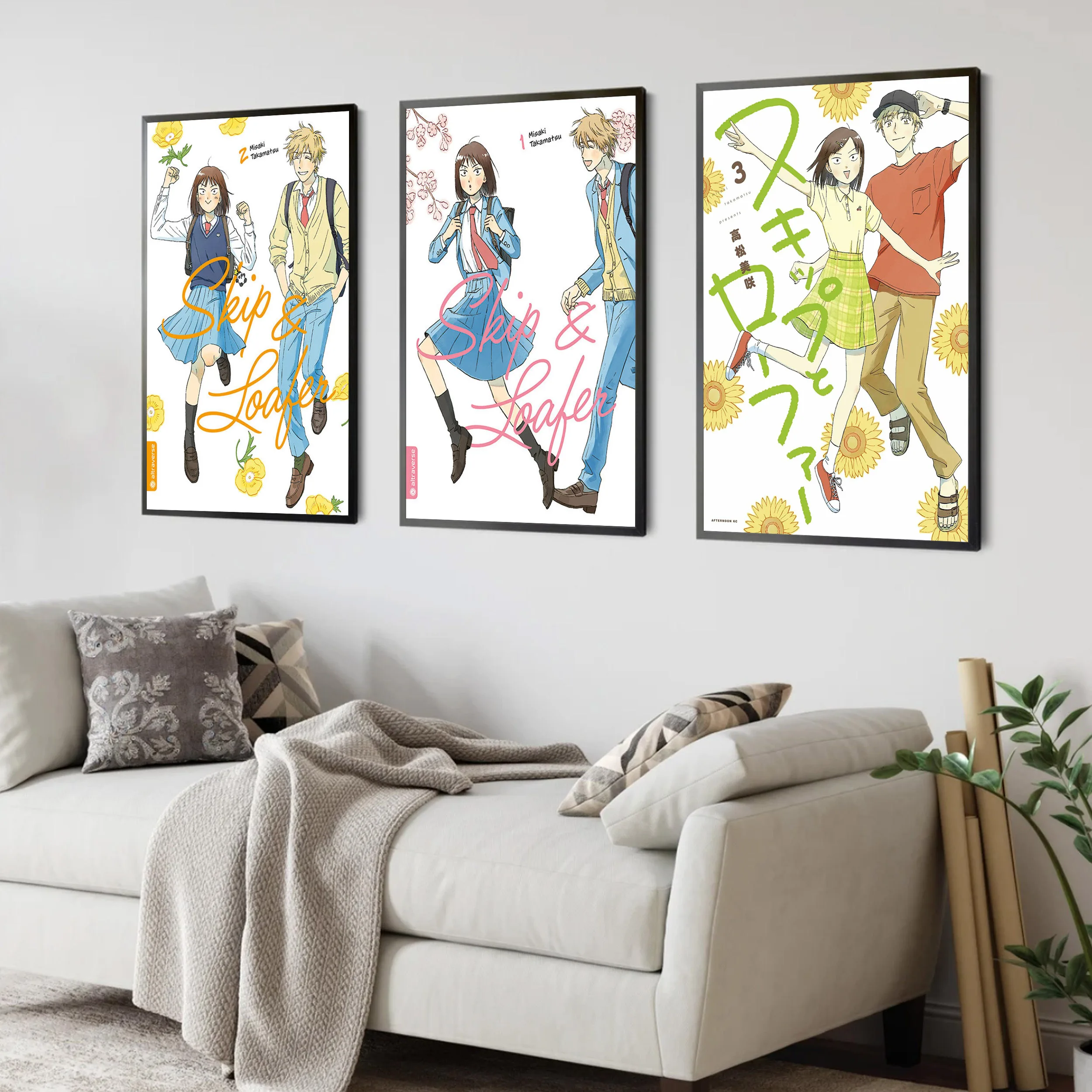 2023 Japan Pop Anime Figure Skip and Loafer Poster Set Aesthetic Manga Cover Canvas Print Picture Wall Art Kids Room Decor Gift