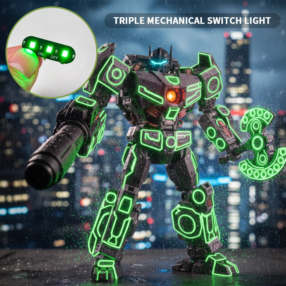 1Pcs Mini High Brightness 3 Head Switch Control LED Lamp DIY Model Making Toys Lighting Materials Diorama Kit With Battery