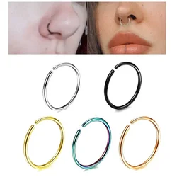 2/3/5Pcs 20G Fashion Stainless Steel Thin Fake Septum Nose Ring,Hoops Labret Fake Lip Ring Cartilage Tragus Helix Earrings