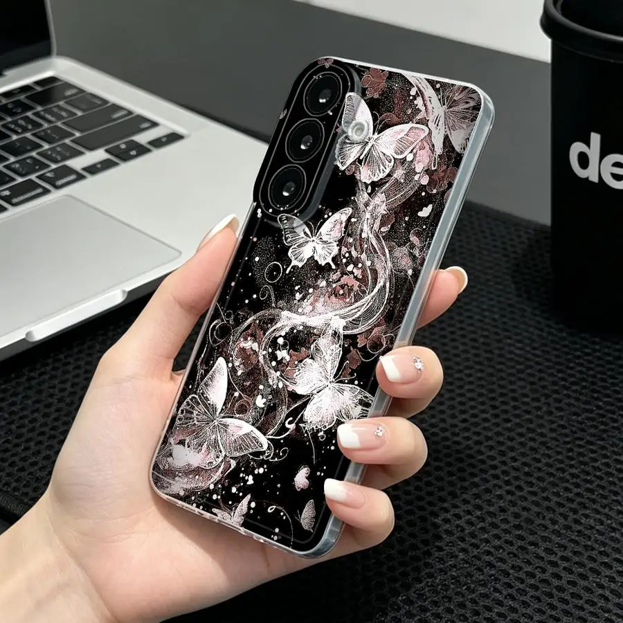 Sparkly Light Effect Phone Cover Case for Samsung Galaxy A56 A50 A25 A51 A36 A27 A54 A15 A34 A35 A26 A24 A52 A31 A33 A52 A14 A16