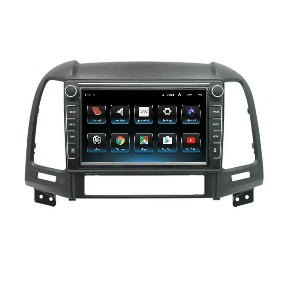 Car Radio Multimedia Player For Hyundai Santa Fe 2 2006-2012 Android Auto 2 Din Carplay Stereo GPS DVD Head Unit Camera