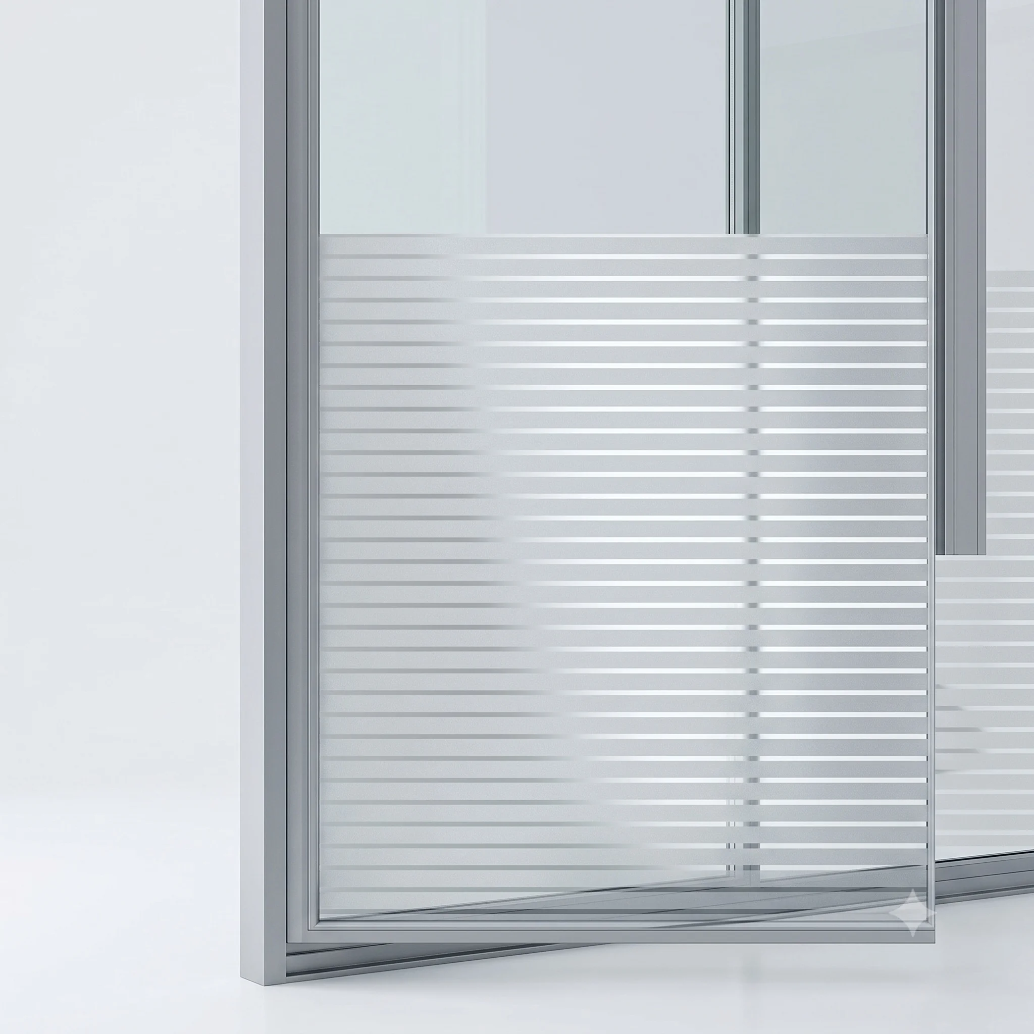 Modern Minimalist Self-Adhesive Horizontal Striped Window Film Privacy Glass Sticker Waterproof Anti-UV Anti-Peeping Decorative