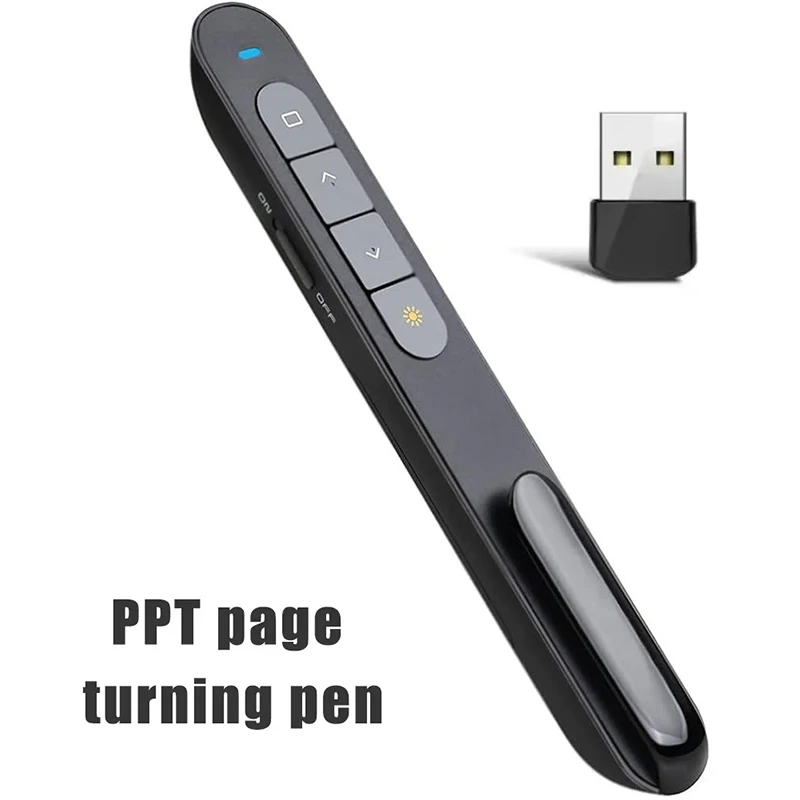 Laser Presentation Pointer 2.4G USB Wireless Demonstration Remote Control Pen for PowerPoint PPT for Lectures Meetings Slide Pen