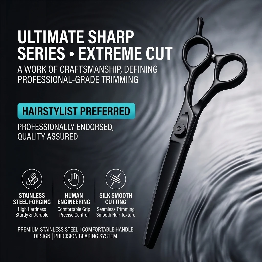 Premium 5.5 6 Inch Hair Cutting Scissors Stainless Steel Ultra Sharp Barber Shears Ergonomic Handle Salon Hairdressing Tool 9015