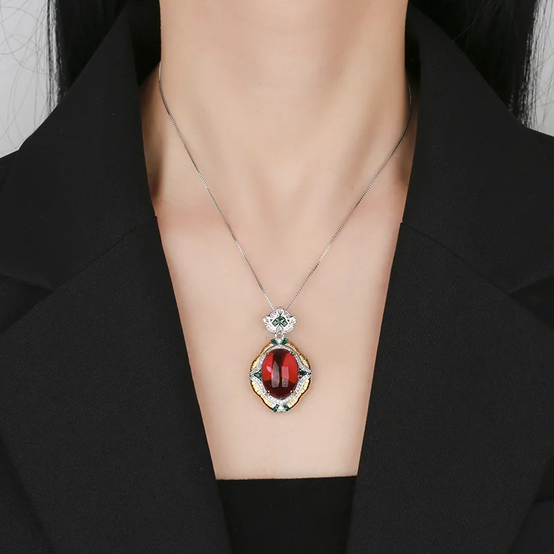 Jewelry Gold Plated Ice-like Fluorescent Denier Plain Dignified Pendant Stone 15*20