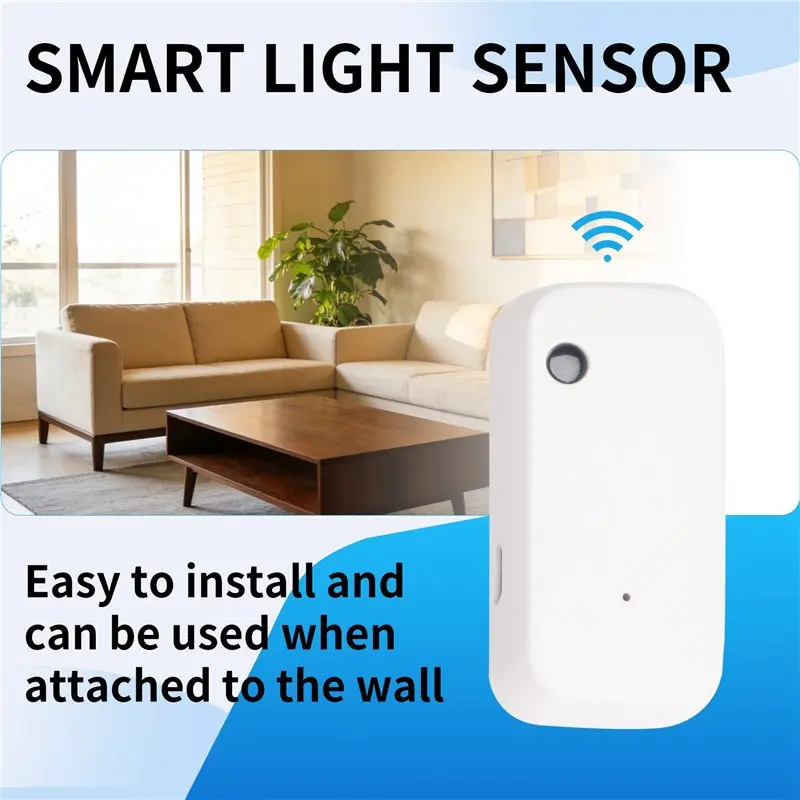 A93P Tuya Wifi Light Sensor Smart Home Illumination Sensor APP Linkage Control Brightness Detector Illumination Automation