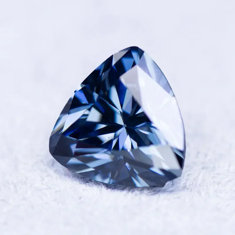 

L-Муассанит Камень Трилоон Огранки Натуральный Королевский Синий Цвет Подвески Драгоценный Камень DIY Усовершенствованные Материалы Для Изготовления Ювелирных Изделий с Сертификатом
