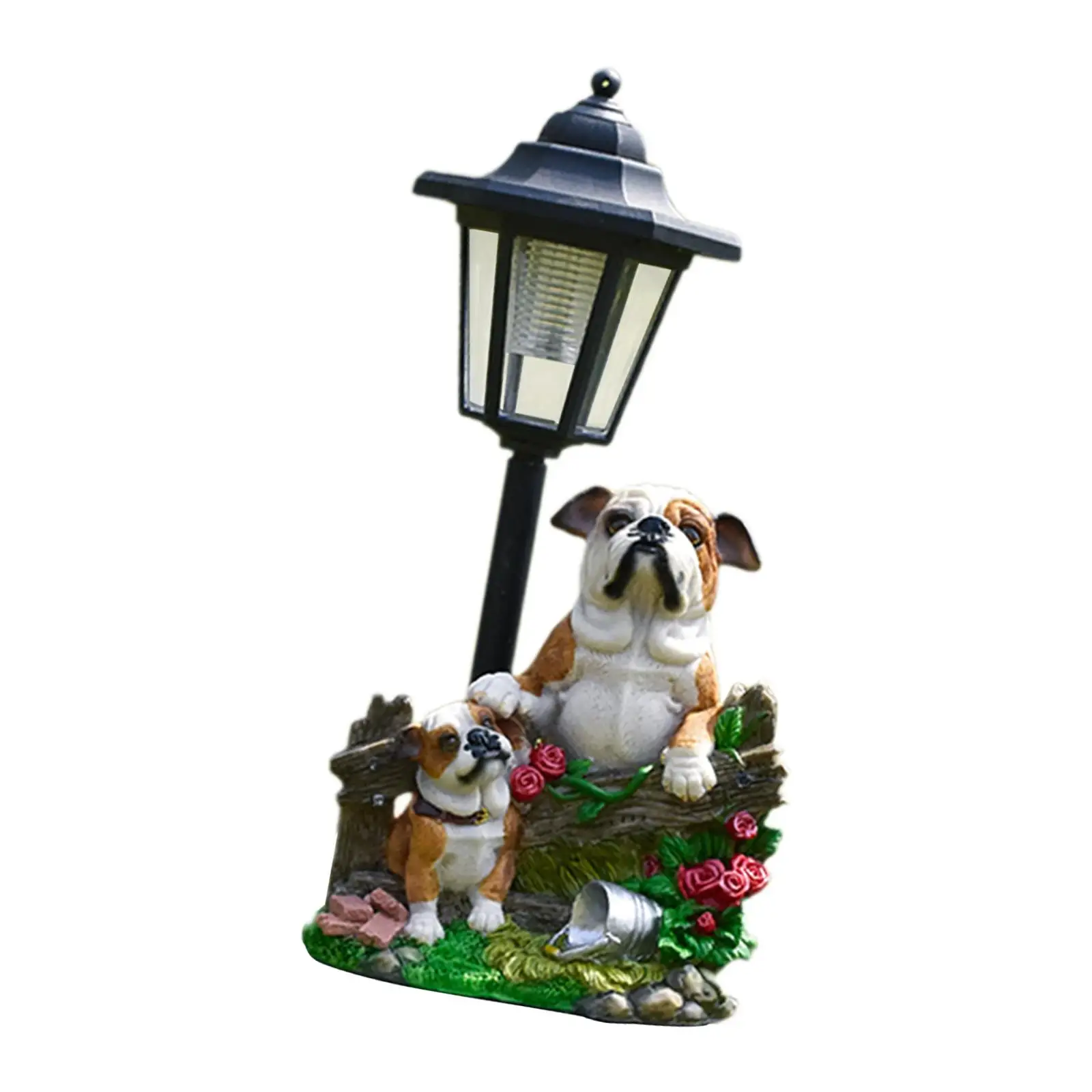 Garden Sculpture Sun Post Lamp Decoration Waterproof Cute Resin Sculpture Lawn