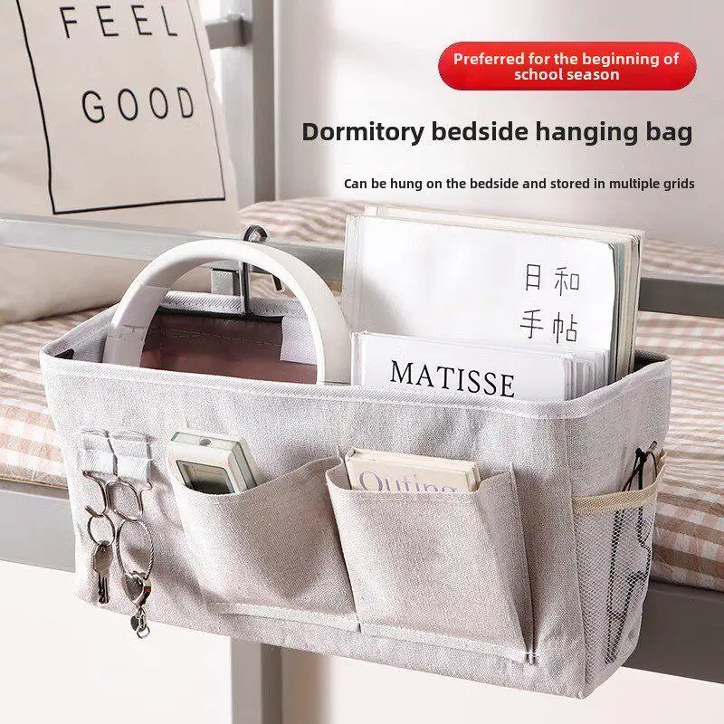 student-dormitory-bedside-fabric-basket-storage-hanging-bag-university-bed-frame-top-bunk-bed-headboard-hanging-basket