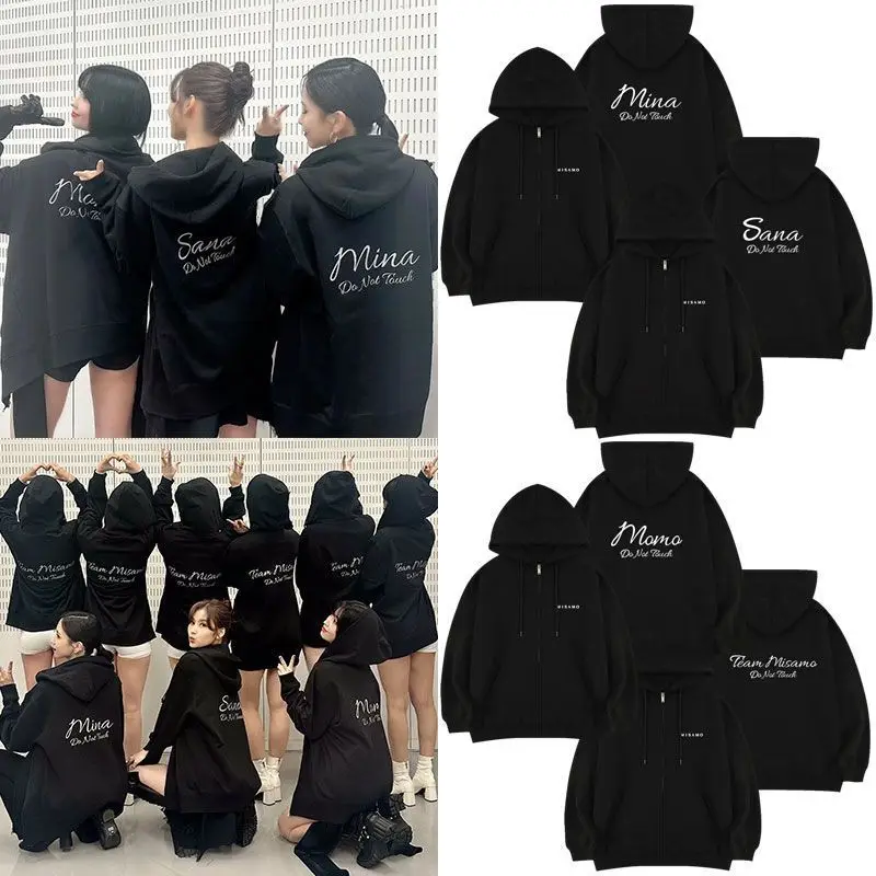 

KPOP Twice Team MISAMO Do Not Touch Zip Up Women/Men Hoodie Sweatshirt Momo Sana Mina Long Sleeve Zipper Pullover Hooded Jacket