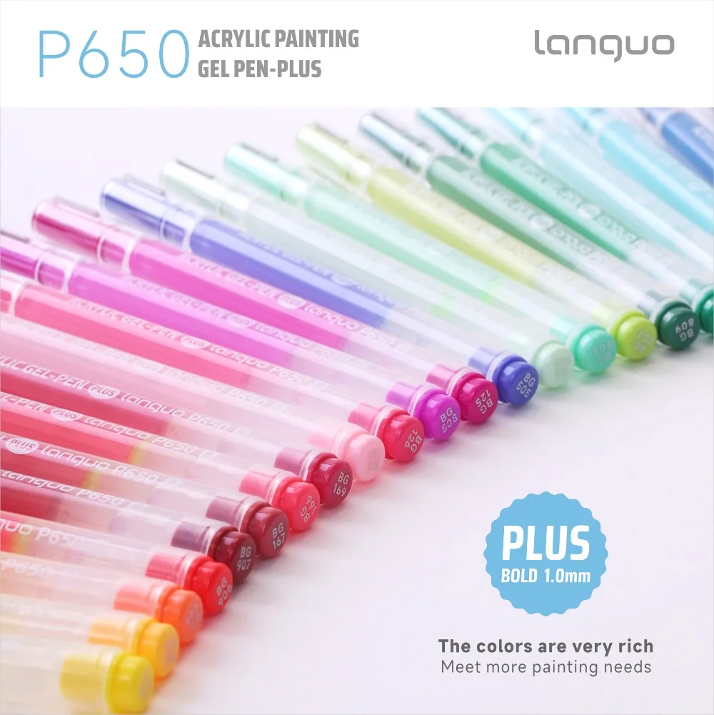 Languo 90/72/54/36 Colors Acrylic Painting Gel Pen Set Multi-Color School Students Handbook Pen Drawing Marker Pens Stationery
