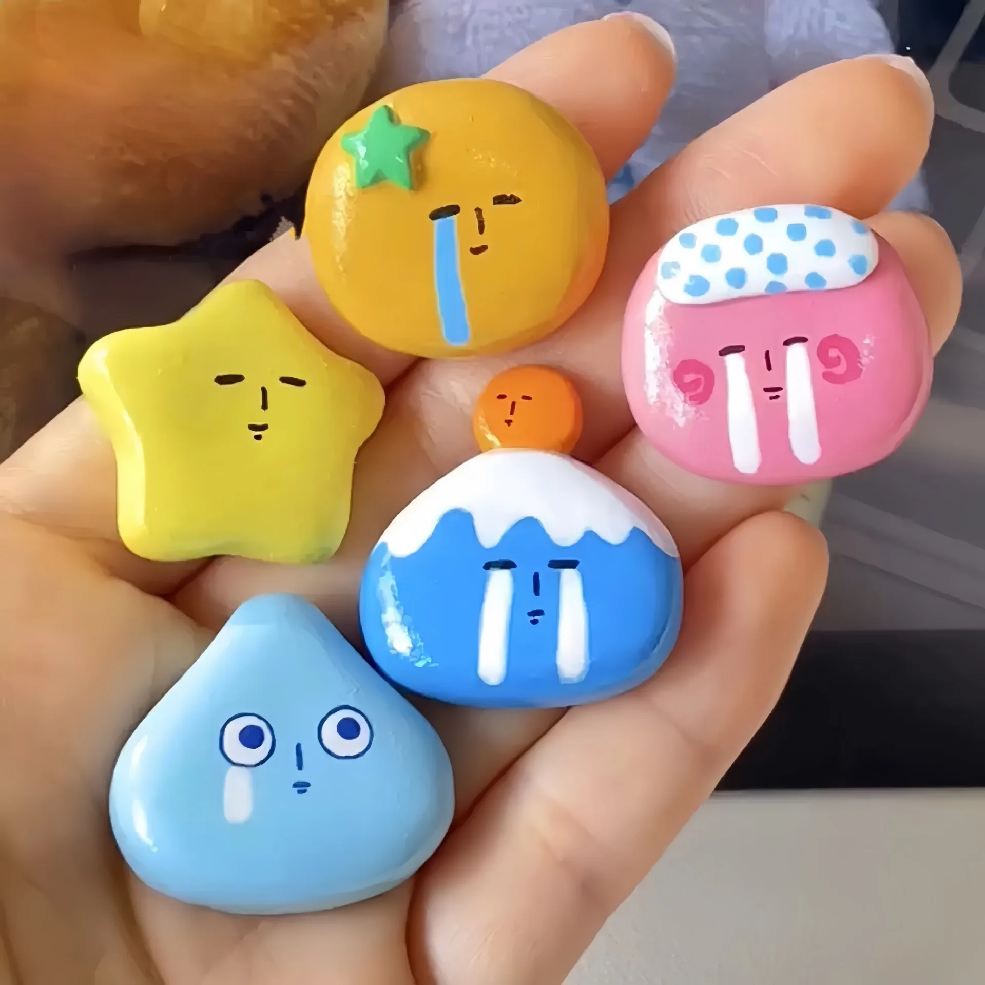 INS Crying Face Hairclips Cartoon Star Sun Mountain Water Drop Duckbill Hair Clips Kawaii Hair Accessories For Women Jewerly