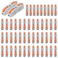 20/34/50PCS Lever Wire Connectors, 1 to 1 Inline Assemblable Wire Connector, Electrical Connectors Wire Terminals