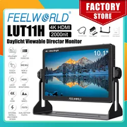 FEELWORLD LUT11H 10.1 Inch 2000nit Ultra Bright DSLR Camera Field Monitor Full HD IPS 4K HDMI