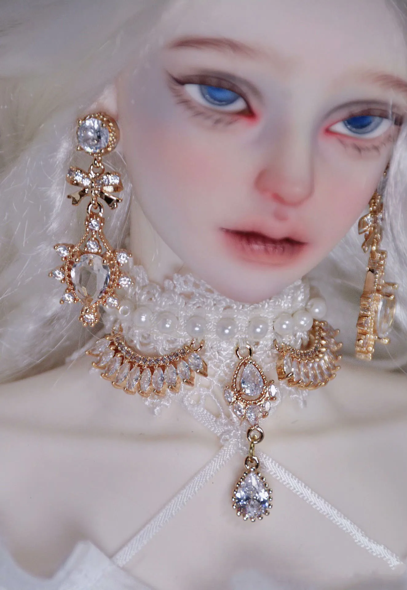

Doll Accessories Uncle 1/3 BJD Earring Necklace Set Jewelry Free Shipping