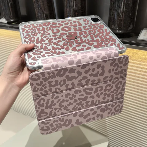 Силиконовый чехол-подставка для iPad с леопардовым принтом — фото товара