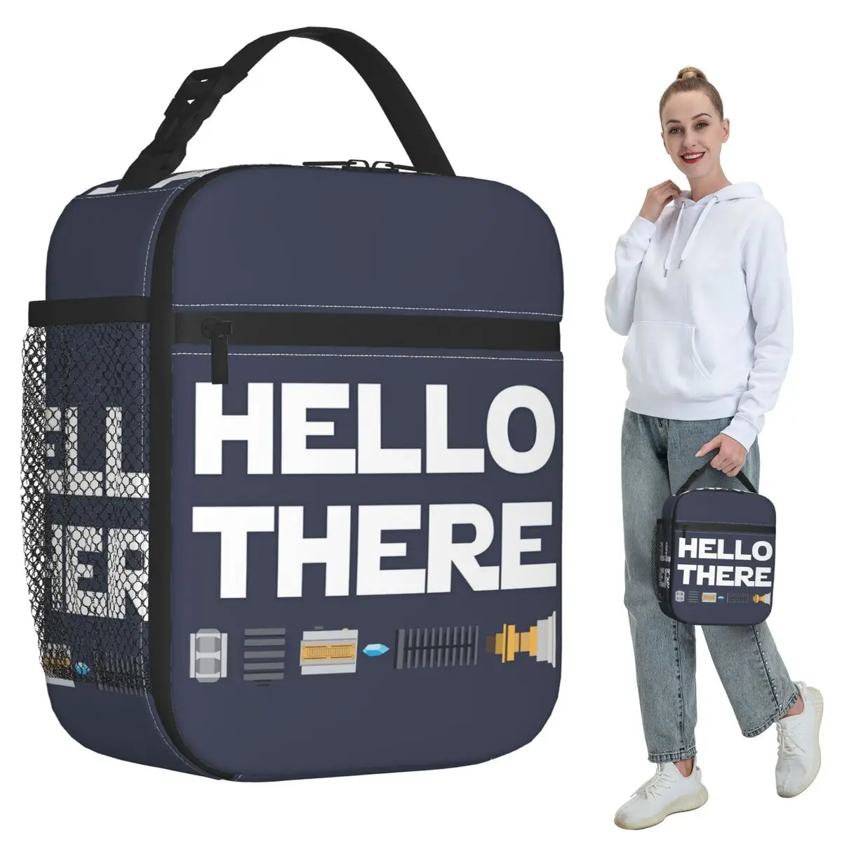 Hello There Insulated Lunch Bag for Kids School Cooler Thermal Food Box Tote Portable Lunch Boxes Container